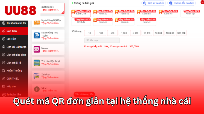 Quét mã QR đơn giản tại hệ thống nhà cái